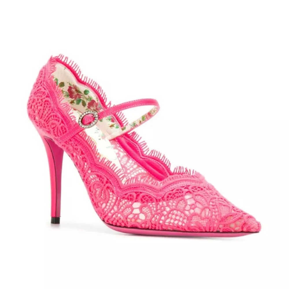 NIB Authentic Gucci Virginia Pink Pumps Heels